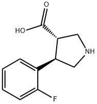 (3S,4R)-4-(2-FLUOROPHENYL)PYRROLIDINE-3-CARBOXYLIC ACID Struktur