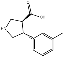 Trans-4-M-tolylpyrrolidine-3-carboxylic acid-HCl Struktur