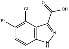 1H-Indazole-3-carboxylicacid,5-broMo-4-chloro- Struktur