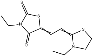 3-ethyl-5-[2-(3-ethylthiazolidin-2-ylidene)ethylidene]rhodanine Struktur