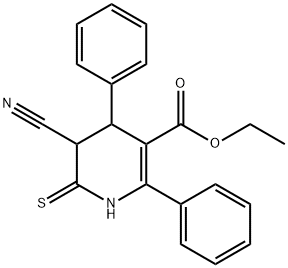 ETHYL 5-CYANO-2,4-DIPHENYL-6-THIOXO-1,4,5,6-TETRAHYDRO-3-PYRIDINECARBOXYLATE Struktur