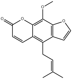 6-Hydroxy-7-methoxy-4-(3-methyl-2-butenyl)-5-benzofuranacrylic acid δ-lactone Struktur