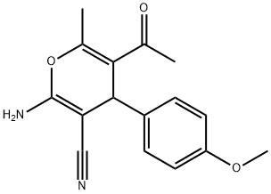 5-ACETYL-2-AMINO-4-(4-METHOXYPHENYL)-6-METHYL-4H-PYRAN-3-CARBONITRILE Struktur