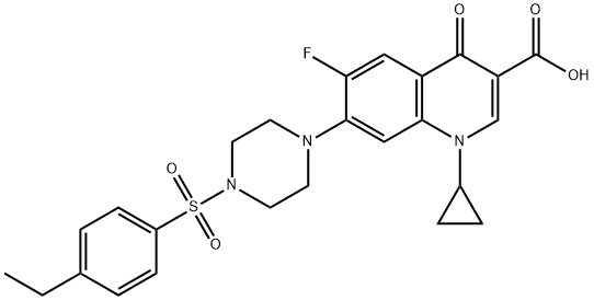 3-Quinolinecarboxylic acid, 1-cyclopropyl-7-[4-[(4-ethylphenyl)sulfonyl]-1-piperazinyl]-6-fluoro-1,4-dihydro-4-oxo- Struktur