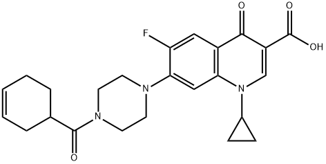 3-Quinolinecarboxylic acid, 7-[4-(3-cyclohexen-1-ylcarbonyl)-1-piperazinyl]-1-cyclopropyl-6-fluoro-1,4-dihydro-4-oxo- Struktur