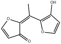 2-(1-(3-hydroxy-2-furanyl)ethylidene)-(2H)-furan-3-one Struktur