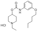 m-(Pentyloxy)carbanilic acid 1-ethyl-4-piperidyl ester hydrochloride Struktur