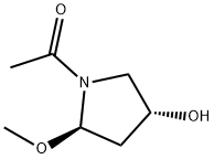 3-Pyrrolidinol, 1-acetyl-5-methoxy-, (3R-trans)- (9CI) Struktur