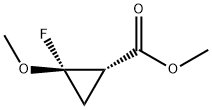 Cyclopropanecarboxylic acid, 2-fluoro-2-methoxy-, methyl ester, trans- (9CI) Struktur