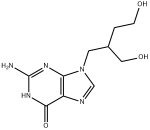 9-(4-hydroxy-2-(hydroxymethyl)butyl)guanine Struktur