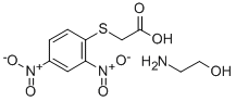 ((2,4-Dinitrophenyl)thio)acetic acid 2-aminoethanol (1:1) Struktur