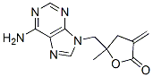 9((2-methyl-4-methylene-5-oxotetrahydrofuran-2-yl)methyl)adenine Struktur