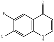 7-Chloro-1,4-dihydro-6-fluoro-4-oxoquinoline Struktur