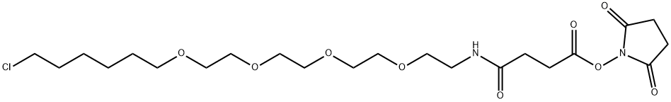 8,11,14,17-Tetraoxa-5-azatricosanoic acid, 23-chloro-4-oxo-, 2,5-dioxo-1-pyrrolidinyl ester Struktur