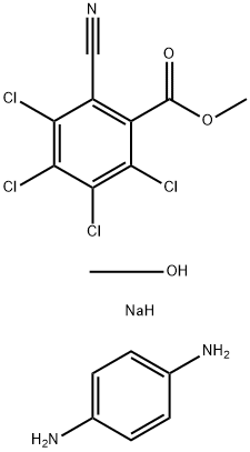 Benzoic acid, 2,3,4,5-tetrachloro-6-cyano-, methyl ester, reaction products with p-phenylenediamine and sodium methoxide Struktur