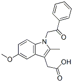 2-(5-methoxy-2-methyl-1-phenacyl-indol-3-yl)acetic acid Struktur