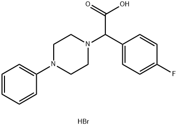 (4-fluorophenyl)(4-phenylpiperazin-1-yl)acetic acid hydrobromide Struktur