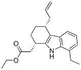 1H-Carbazole-1-acetic acid, 1,8-diethyl-2,3,4,9-tetrahydro-4-(2-propen yl)-, cis- Struktur