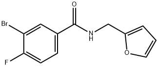 3-Bromo-4-fluoro-N-(furan-2-ylmethyl)benzamide Struktur