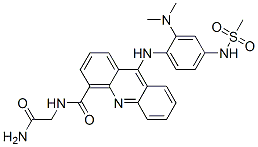 4-Acridinecarboxamide, N-(2-amino-2-oxoethyl)-9-((2-(dimethylamino)-4- ((methylsulfonyl)amino)phenyl)amino)- Struktur