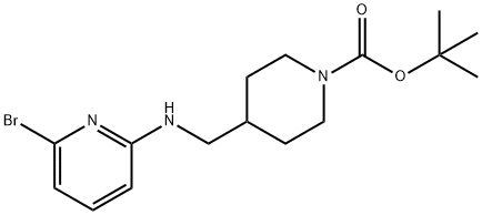 4-[(6-BroMo-pyridin-2-ylaMino)-Methyl]-piperidine-1-carboxylic acid tert-butyl ester, 98+% C16H24BrN3O2, MW: 370.29 Struktur