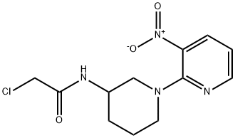 2-Chloro-N-(3'-nitro-3,4,5,6-tetrahydro-2H-[1,2']bipyridinyl-3-yl)-acetaMide, 98+% C12H15ClN4O3, MW: 298.73 Struktur