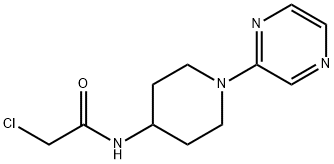 2-Chloro-N-(1-pyrazin-2-yl-piperidin-4-yl)-acetaMide, 98+% C11H15ClN4O, MW: 254.72 Struktur