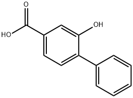 2-Hydroxybiphenyl-4-carboxylic acid Struktur