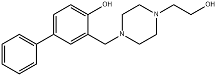 4-(2-Hydroxy-5-phenylbenzyl)-1-piperazineethanol Struktur