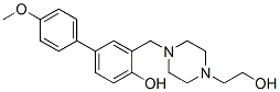 4-((4-Hydroxy-4'-methoxy(1,1'-biphenyl)-3-yl)methyl)-1-piperazineethanol Struktur