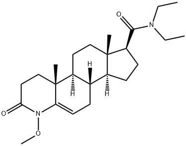 N,N-diethyl-4-methoxy-3-oxo-4-aza-5-androstene-17-carboxamide Struktur