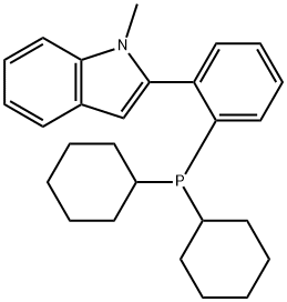 2-(2-Dicyclohexylphosphanyl-phenyl)-1-Methyl-1H-indole Struktur