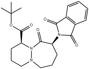 (1S,9R)-tert-butyl 9-(1,3-dioxoisoindolin-2-yl)-10-oxooctahydro-1H-pyridazino[1,2-a][1,2]diazepine-1 Struktur