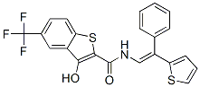 3-Hydroxy-N-[2-phenyl-2-(2-thienyl)ethenyl]-5-(trifluoromethyl)benzo[b]thiophene-2-carboxamide Struktur