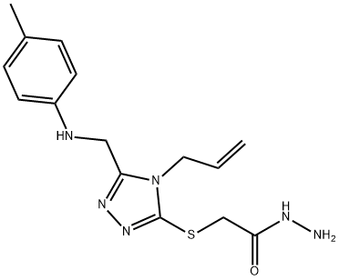 2-[(4-allyl-5-{[(4-methylphenyl)amino]methyl}-4H-1,2,4-triazol-3-yl)thio]acetohydrazide Struktur