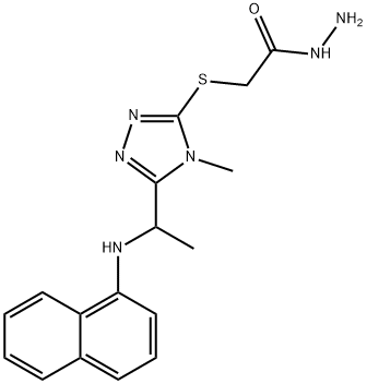 2-({4-methyl-5-[1-(1-naphthylamino)ethyl]-4H-1,2,4-triazol-3-yl}thio)acetohydrazide Struktur