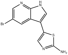 2-ThiazolaMine, 5-(5-broMo-1H-pyrrolo[2,3-b]pyridin-3-yl)- Struktur