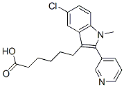 5-chloro-1-methyl-2-(3-pyridyl)-3-indolehexanoic acid Struktur