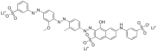 4-Hydroxy-3-[4-[2-methoxy-4-(3-sulfophenylazo)phenylazo]-3-methylphenylazo]-6-(3-sulfoanilino)-2-naphthalenesulfonic acid trilithium salt Struktur