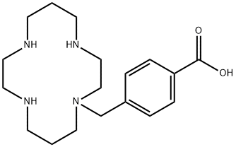 4-((1,4,8,11-tetraazacyclotetradec-1-yl)methyl)benzoic acid Struktur