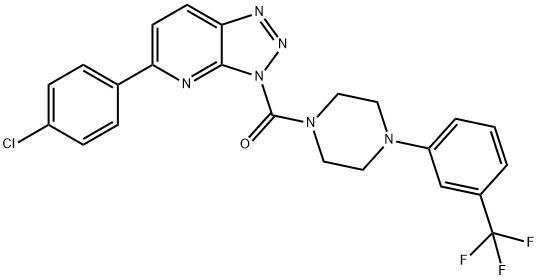 (5-(4-chlorophenyl)-3H-[1,2,3]triazolo[4,5-b]pyridin-3-yl)(4-(3-(trifluoroMethyl)phenyl)piperazin-1-yl)Methanone Struktur