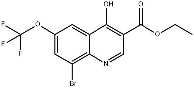 ETHYL 8-BROMO-4-HYDROXY-6-(TRIFLUOROMETHOXY)QUINOLINE-3-CARBOXYLATE Struktur