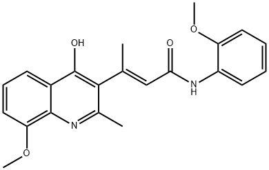 (E)-3-(4-HYDROXY-8-METHOXY-2-METHYLQUINOLIN-3-YL)-N-(2-METHOXYPHENYL)BUT-2-ENAMIDE Struktur