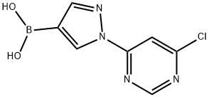 1-(6-Chloropyrimidin-4-yl)pyrazole-4-boronic acid Struktur