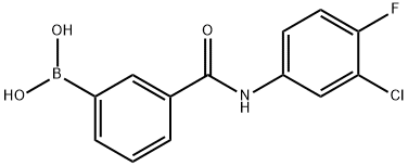 (3-((3-Chloro-4-fluorophenyl)carbamoyl)-phenyl)boronic acid Struktur