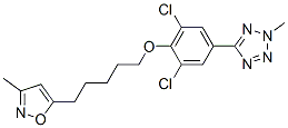 5-(3,5-dichloro-4-((5-(3-methyl-5-isoxazolyl)pentyl)oxy)phenyl)-2-methyl-2H-tetrazole Struktur