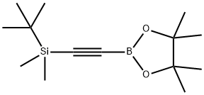 2-((tert-Butyldimethylsilanyl)ethynyl)-4,4,5,5-tetramethyl-(1,3,2)dioxaborolane Struktur