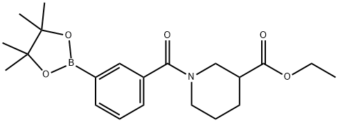 3-[3-(ETHOXYCARBONYL)PIPERIDINE-1-CARBONYL]BENZENEBORONIC ACID PINACOL ESTER Struktur