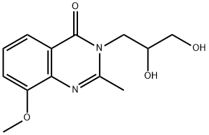 4(3H)-Quinazolinone,  3-(2,3-dihydroxypropyl)-8-methoxy-2-methyl- Struktur