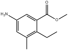 Benzoic acid, 5-amino-2-ethyl-3-methyl-, methyl ester (9CI) Struktur